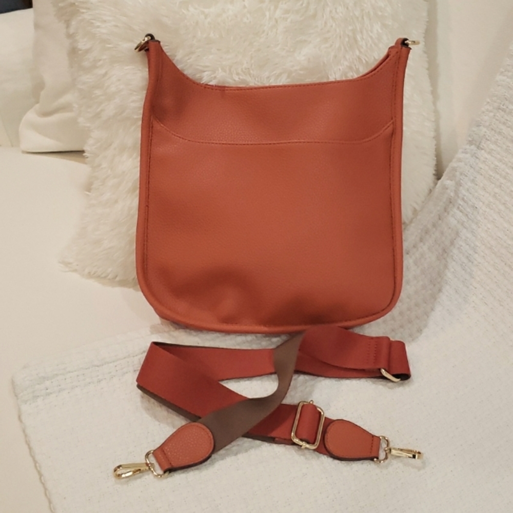 Crossbody bag messenger bag handbag Like Ahdorned Vegan Leather - Picture 2 of 10